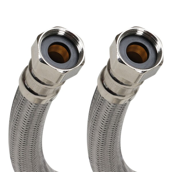 Fluidmaster 3/4 in. FIP X 3/4 in. D FIP 24 in. Braided Stainless Steel Water Heater Supply Line B1H24 - main